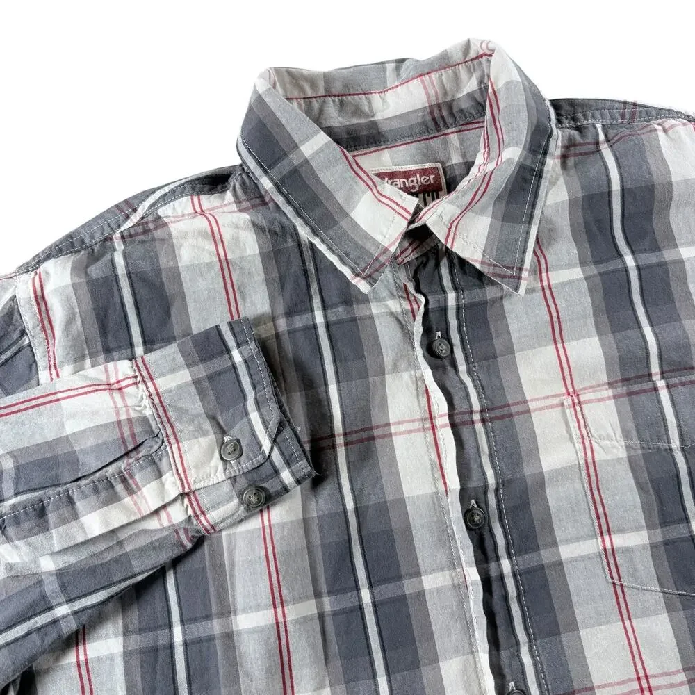 2 Wrangler Jeans Co, Plaid Long Sleeve Shirts - Men's Sz‎ L
